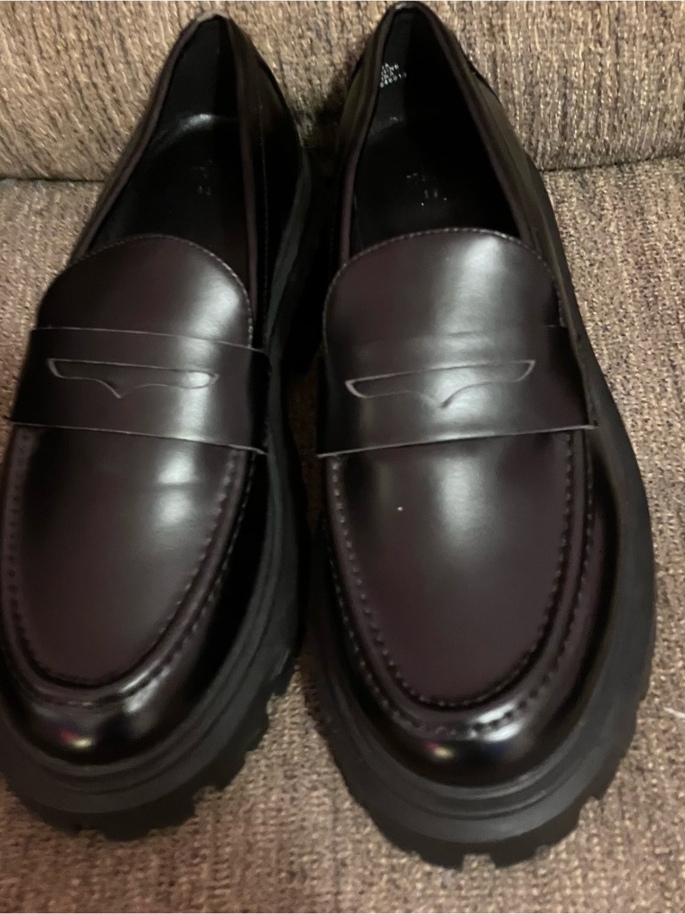 H&M Shoes Womens 8 Chunky Platform Lug Sole Loafers Black Y2K Style